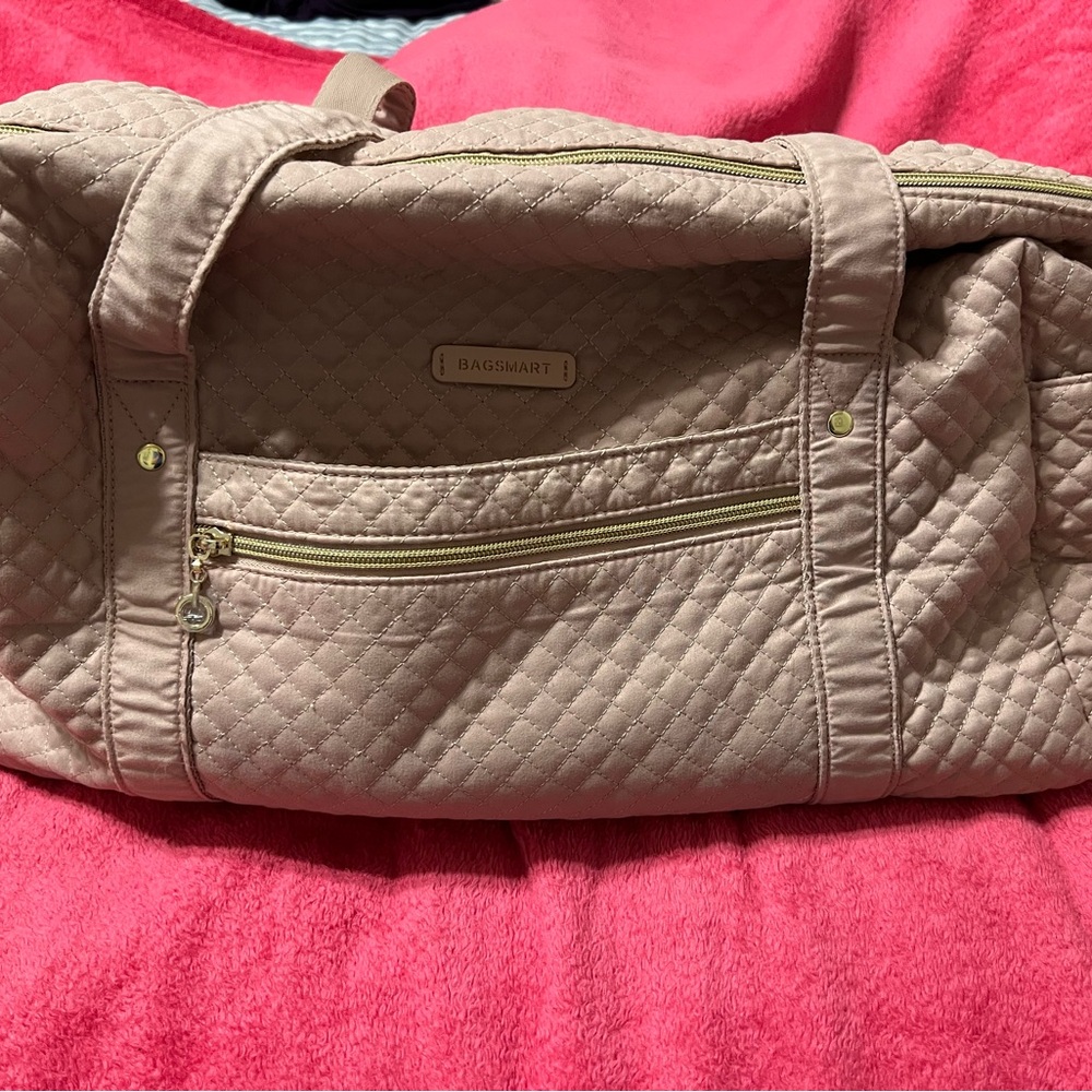 Bagsmart Quilted Beige Travel Bag